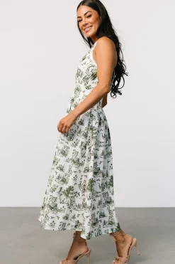 Sale Baltic Born Bristol Halter Midi Dress | Green Print GreenPrint
