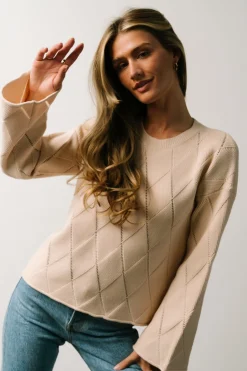 Discount Baltic Born Britta Diamond Knit Sweater | Beige