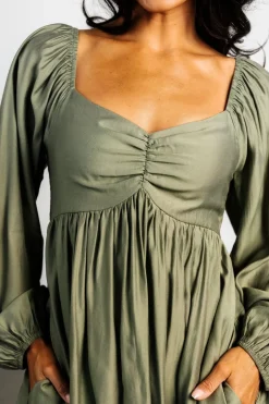 New Baltic Born Brittany Long Sleeve Dress | Olive