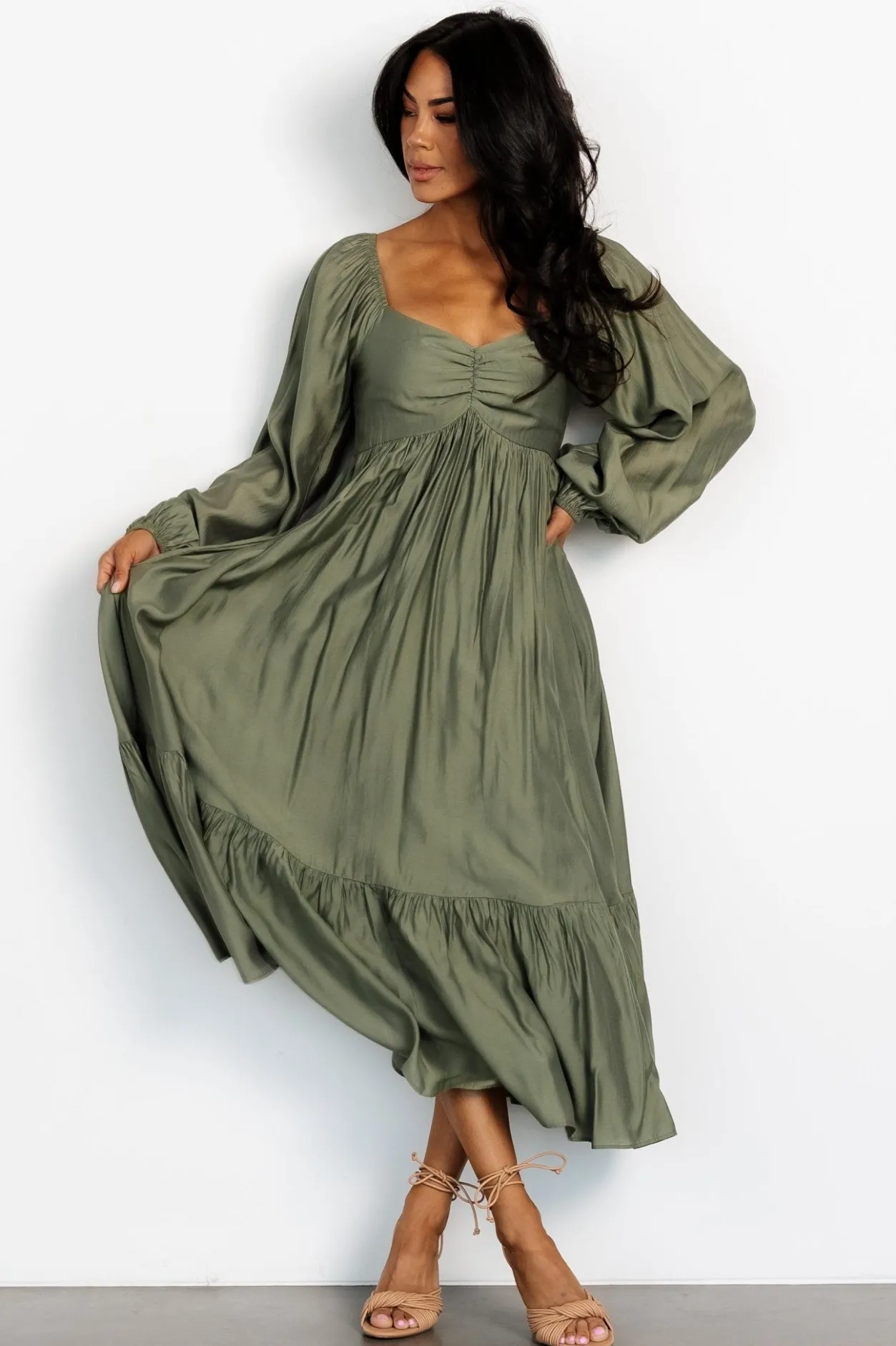 New Baltic Born Brittany Long Sleeve Dress | Olive