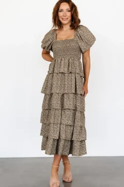 Outlet Baltic Born Bromley Tiered Dress | Olive Print OlivePrint