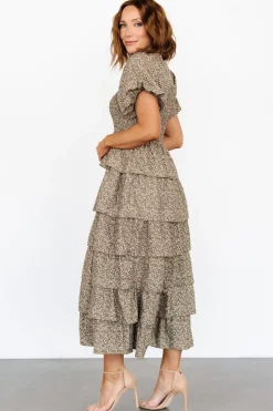 Outlet Baltic Born Bromley Tiered Dress | Olive Print OlivePrint