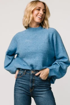 New Baltic Born Bronson Mock Neck Sweater | Blue