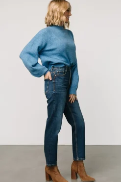 New Baltic Born Bronson Mock Neck Sweater | Blue