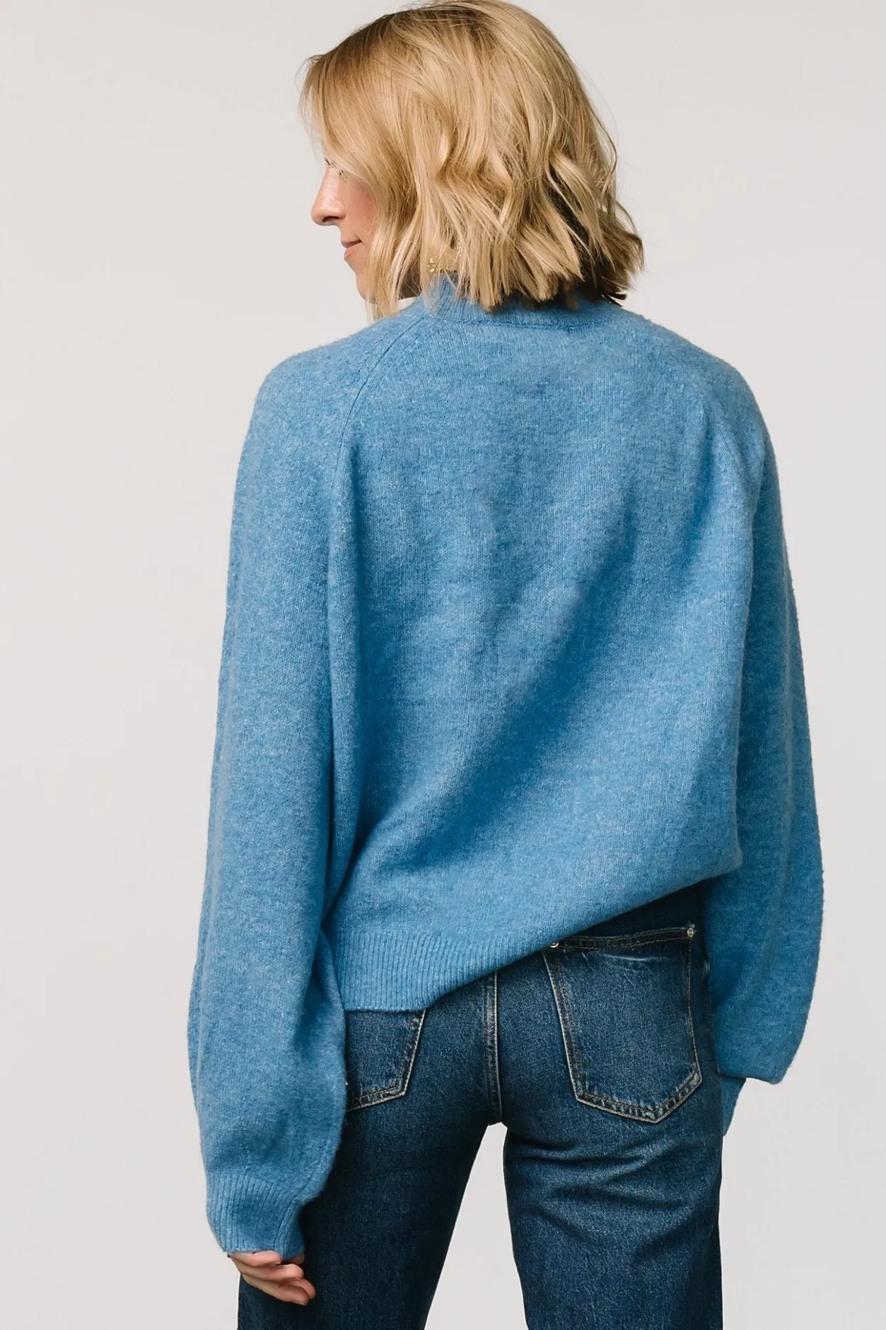 New Baltic Born Bronson Mock Neck Sweater | Blue