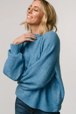 New Baltic Born Bronson Mock Neck Sweater | Blue