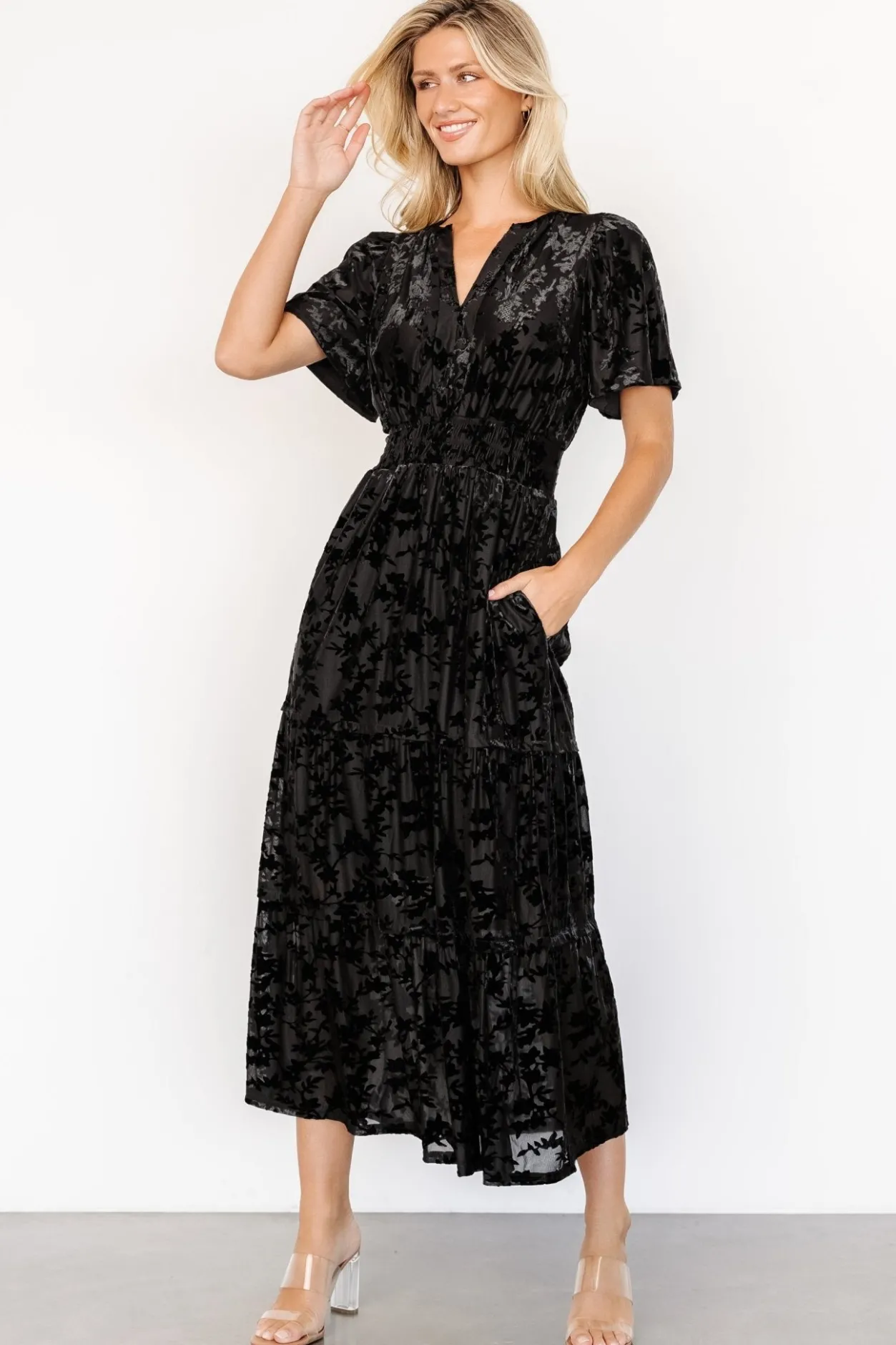 Discount Baltic Born Bronwyn Velvet Dress | Black