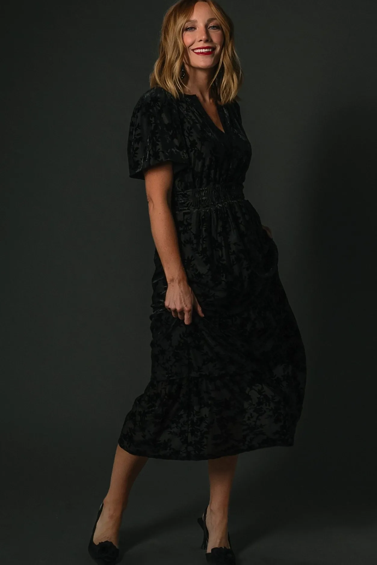 Discount Baltic Born Bronwyn Velvet Dress | Black