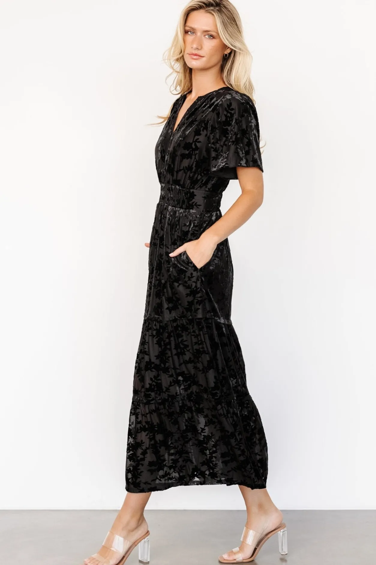 Discount Baltic Born Bronwyn Velvet Dress | Black