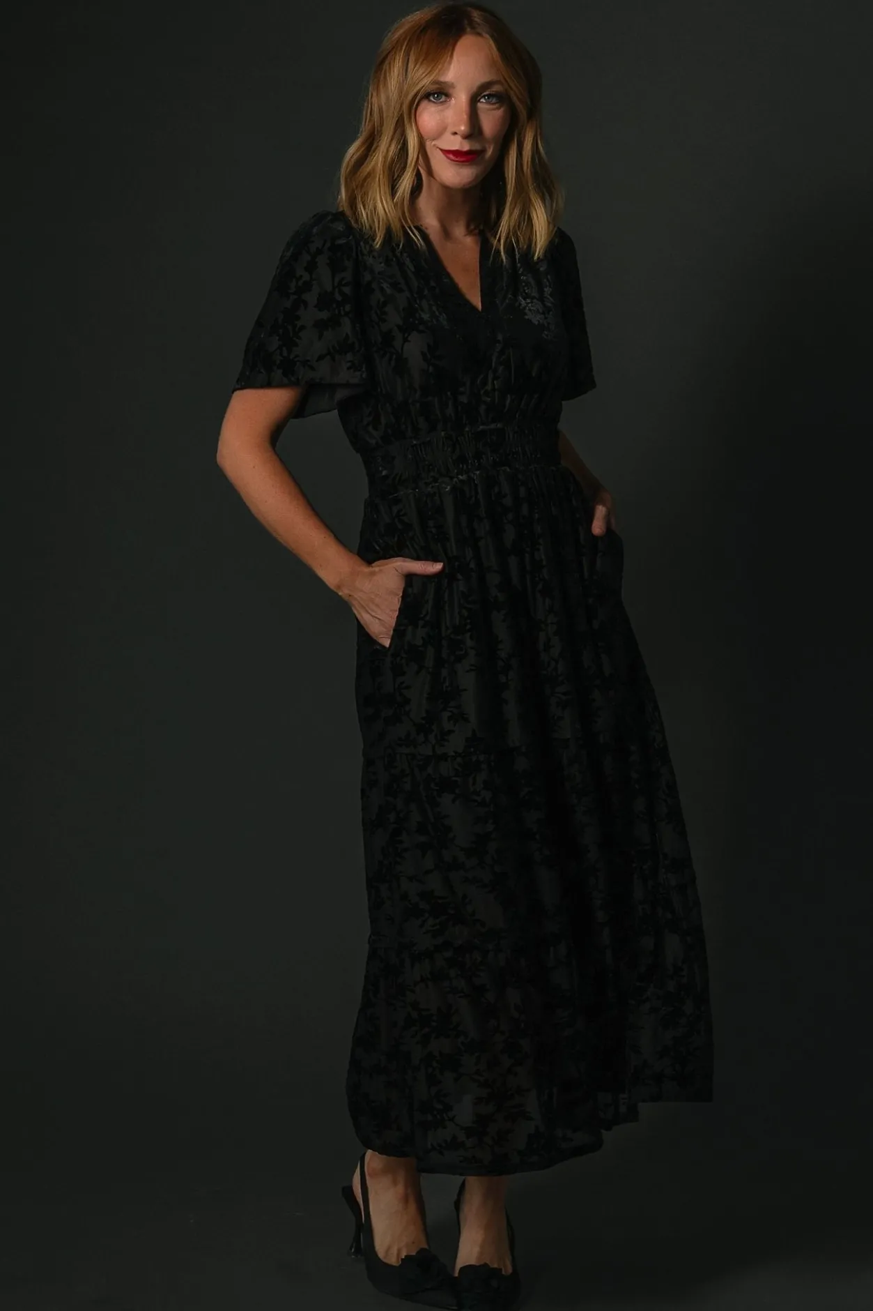 Discount Baltic Born Bronwyn Velvet Dress | Black