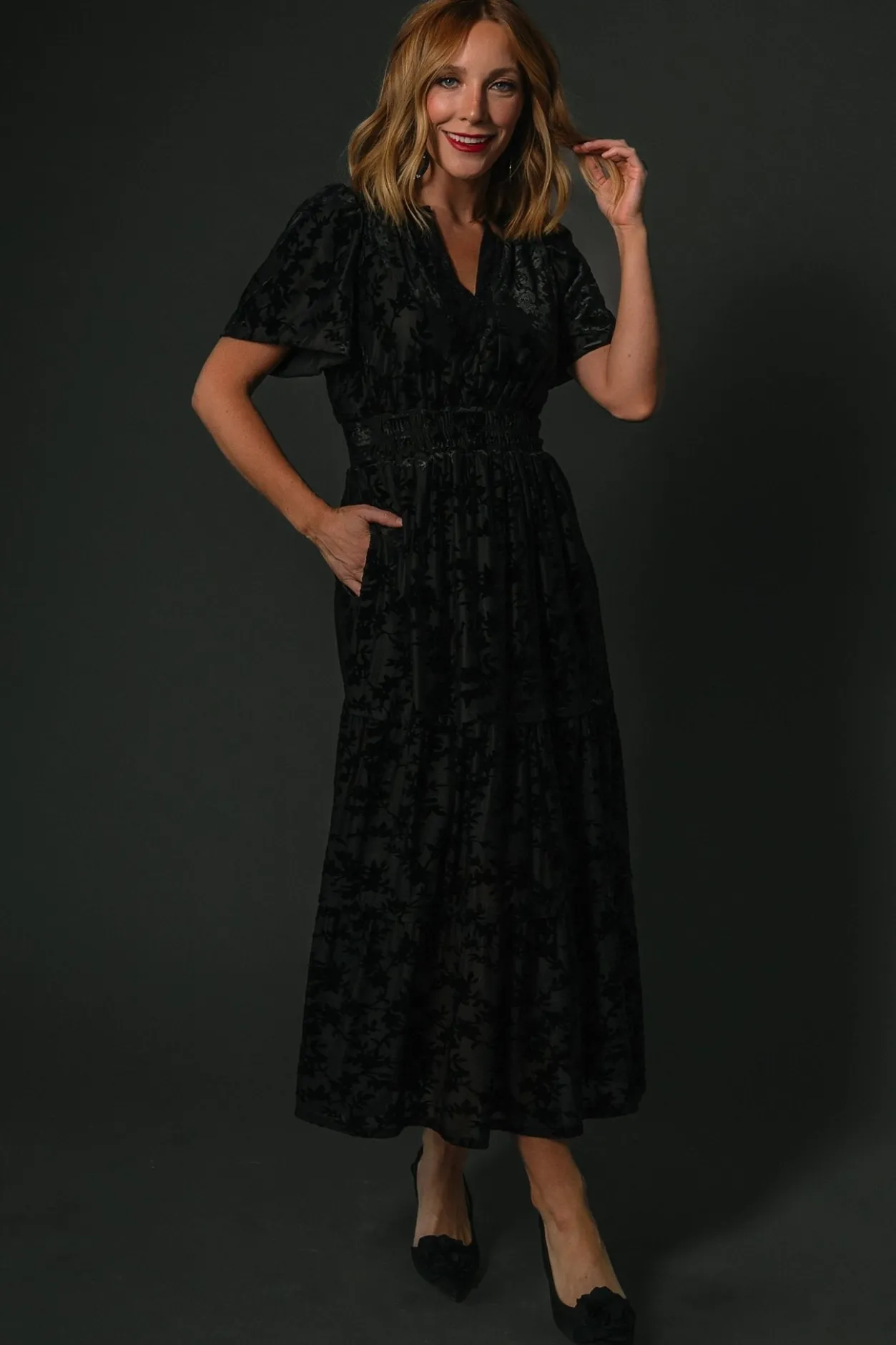 Discount Baltic Born Bronwyn Velvet Dress | Black