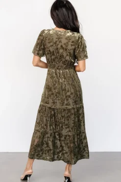 Online Baltic Born Bronwyn Velvet Dress | Olive