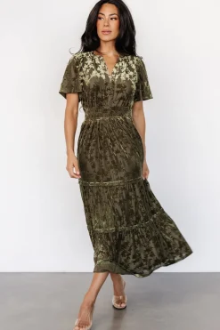 Online Baltic Born Bronwyn Velvet Dress | Olive