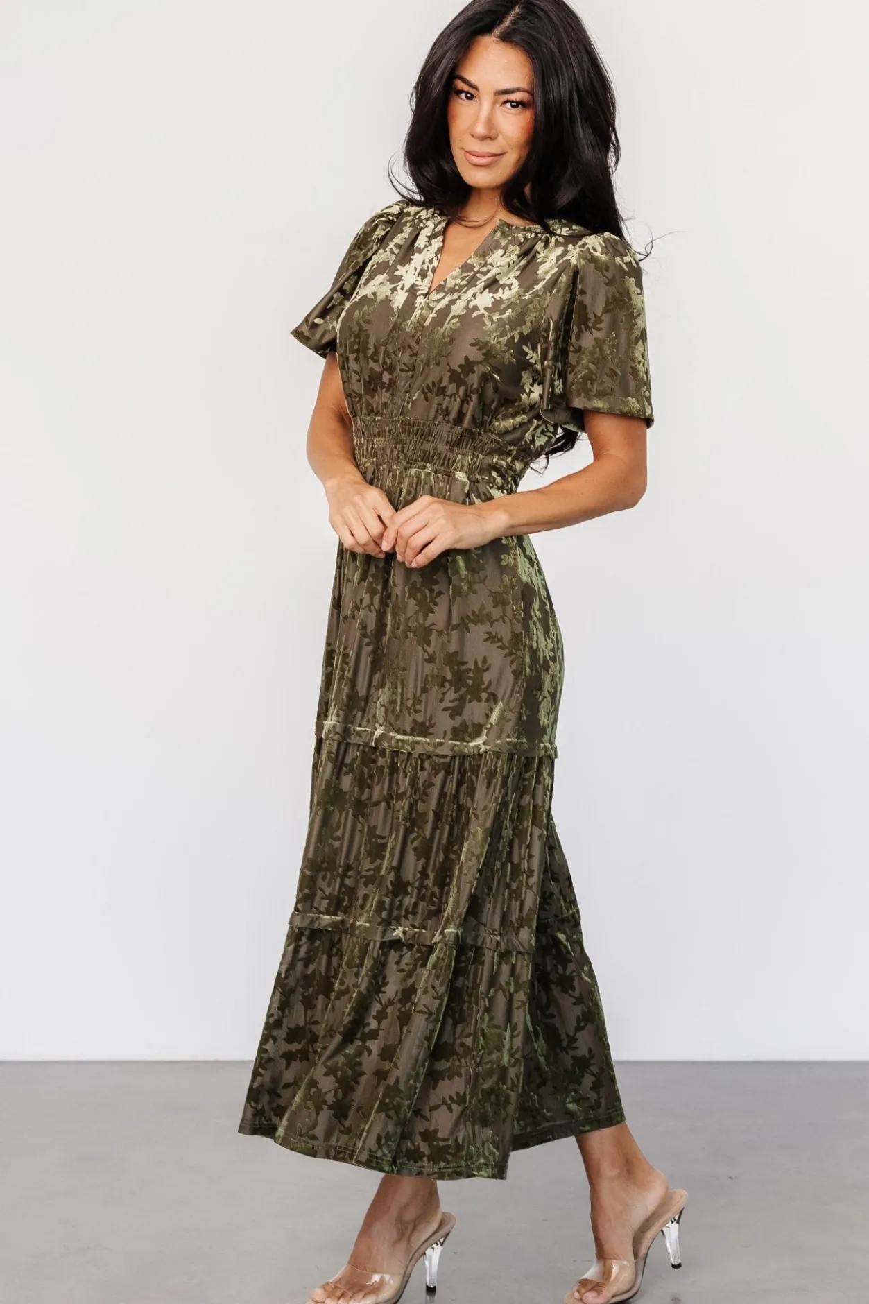 Online Baltic Born Bronwyn Velvet Dress | Olive