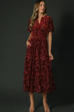 Best Baltic Born Bronwyn Velvet Dress | Rust