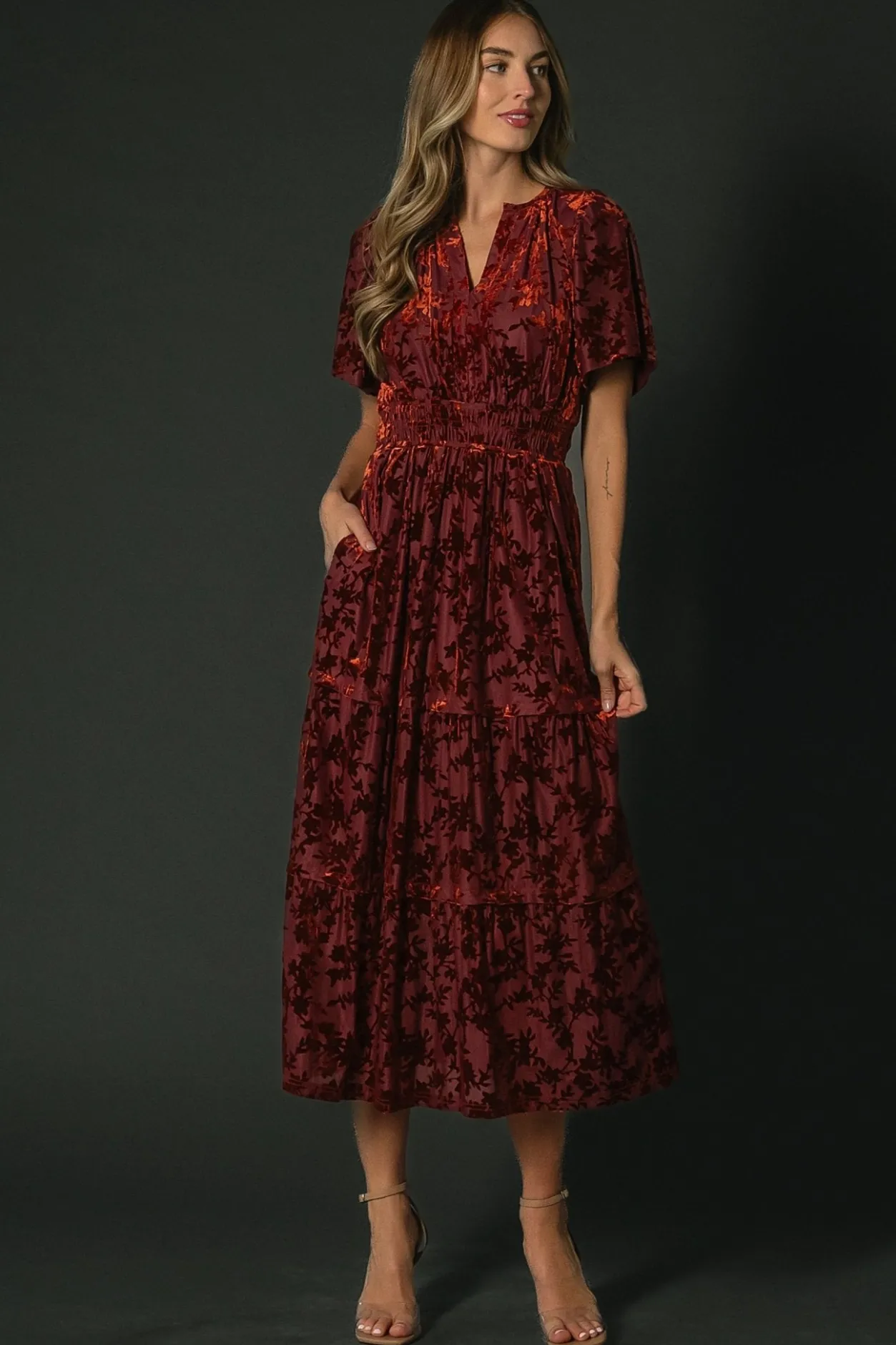 Best Baltic Born Bronwyn Velvet Dress | Rust