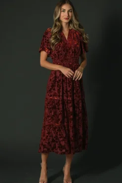 Best Baltic Born Bronwyn Velvet Dress | Rust