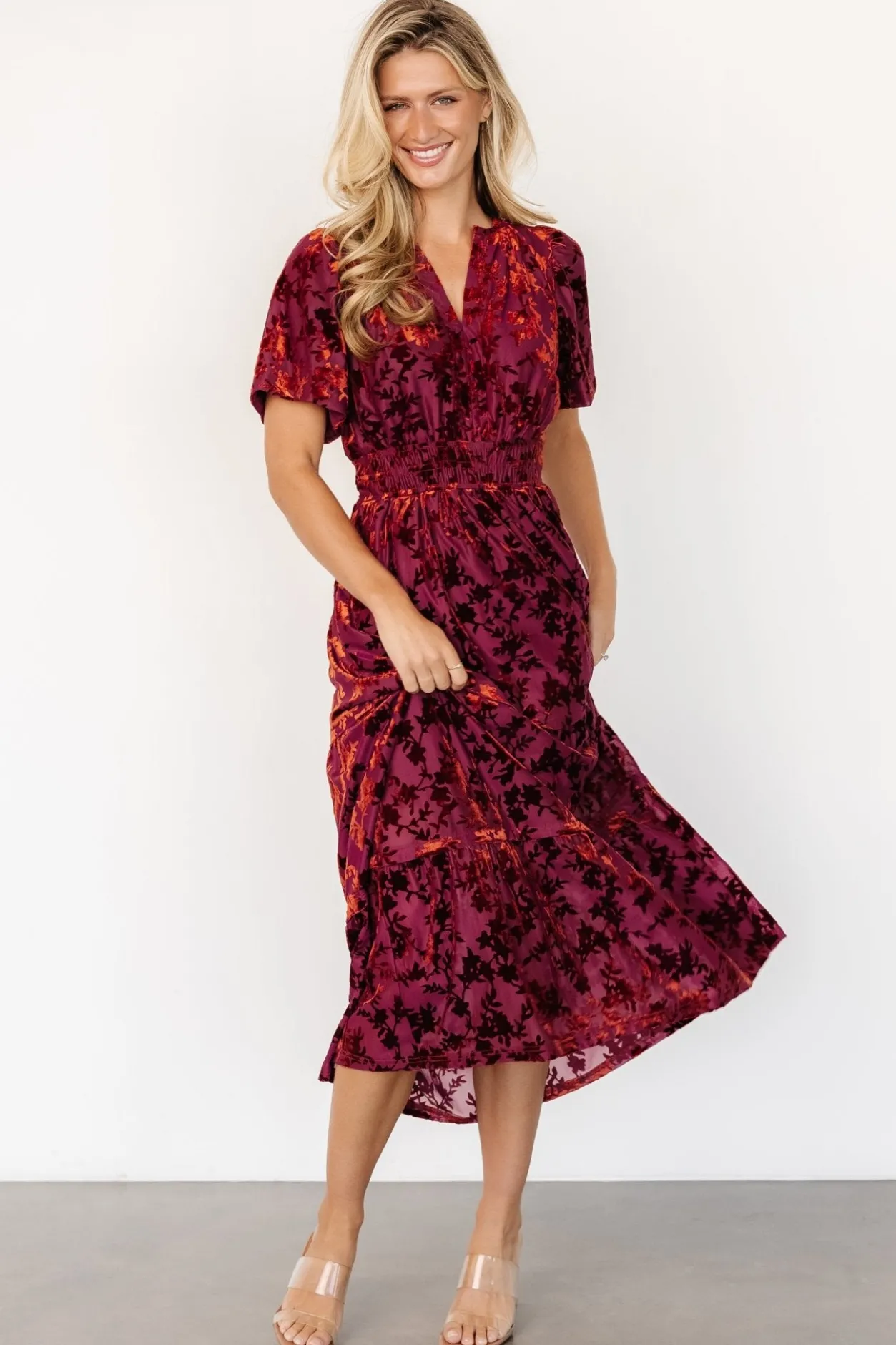 Best Baltic Born Bronwyn Velvet Dress | Rust
