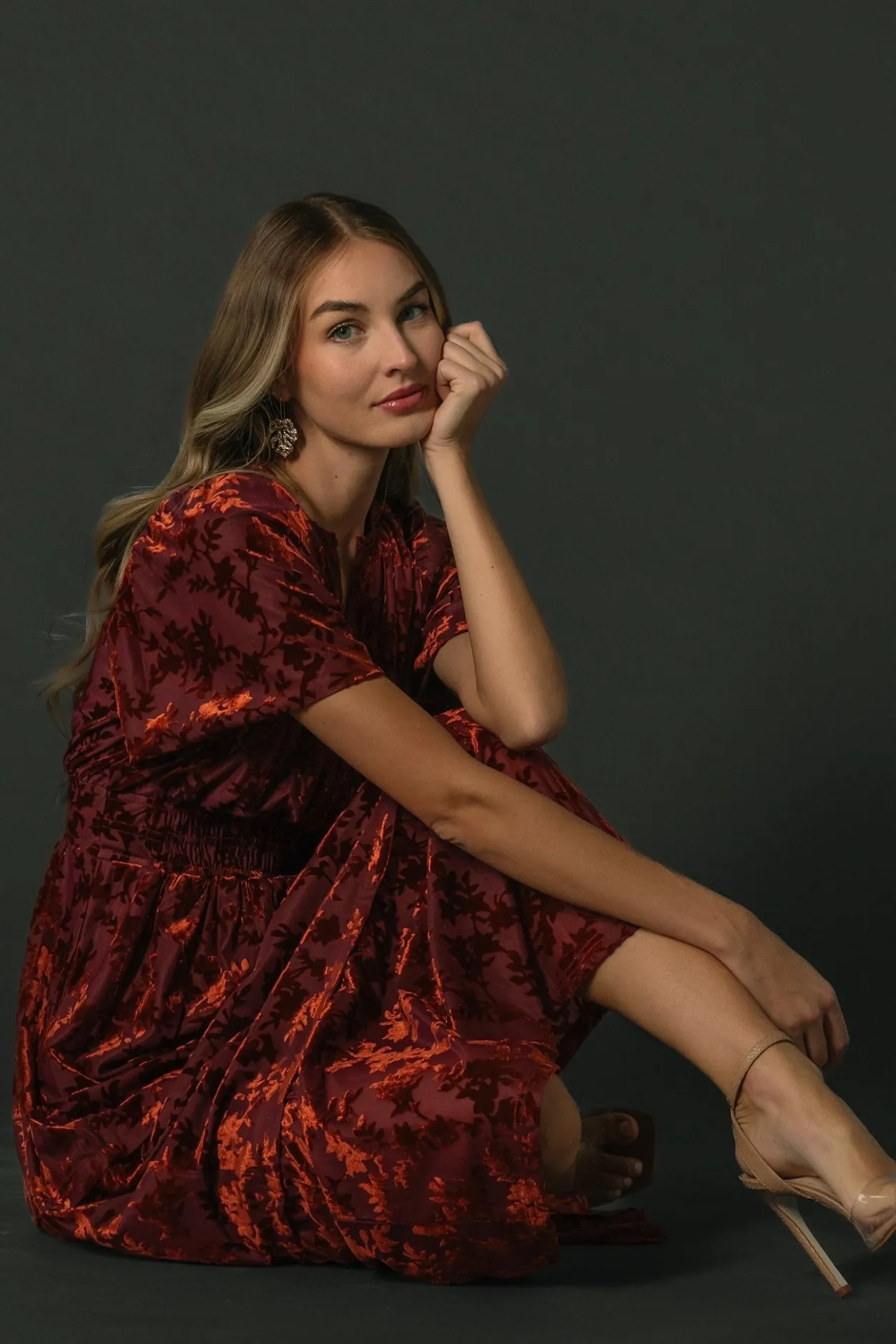 Best Baltic Born Bronwyn Velvet Dress | Rust