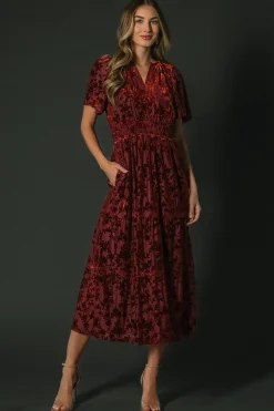 Best Baltic Born Bronwyn Velvet Dress | Rust