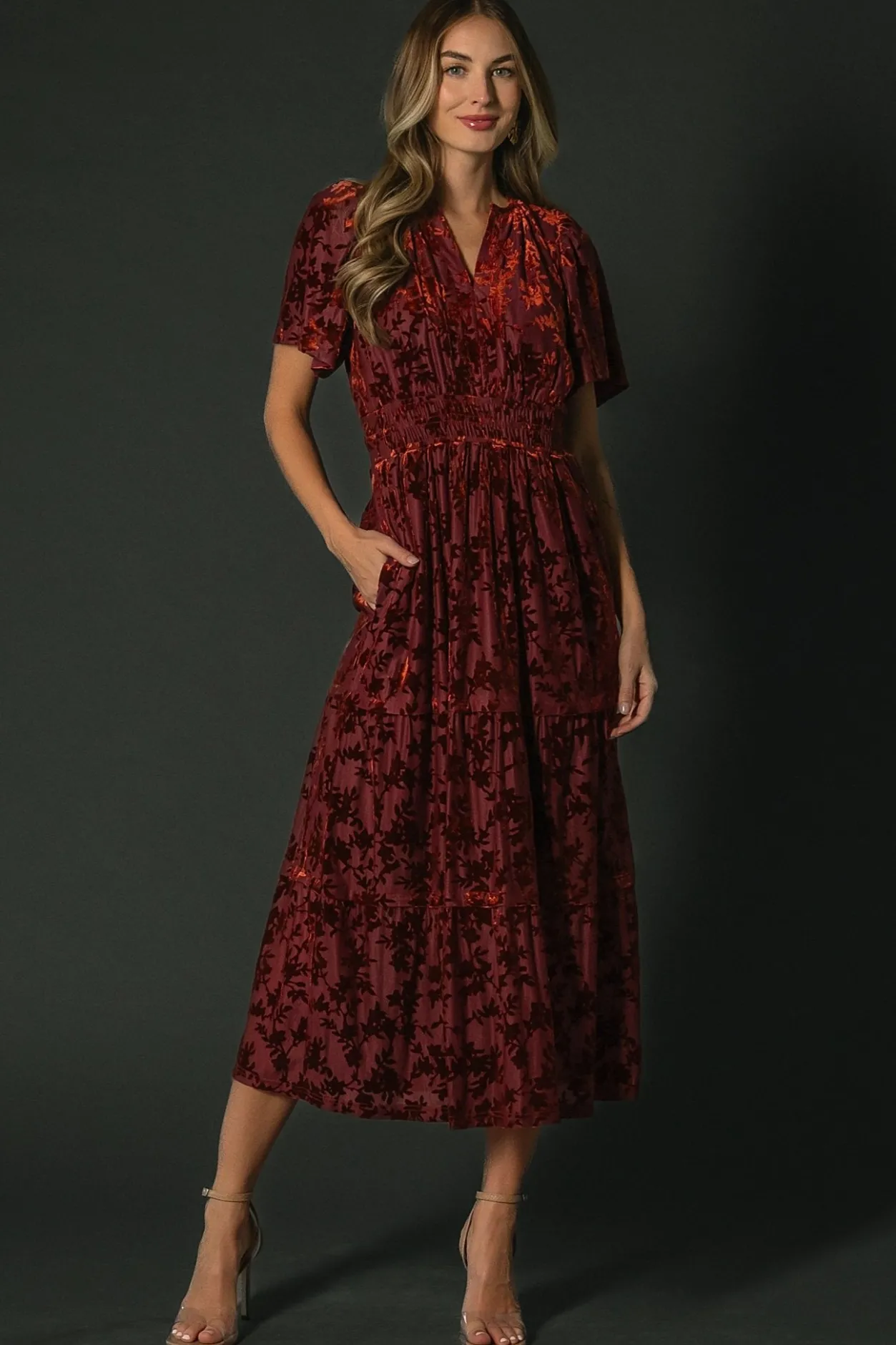 Best Baltic Born Bronwyn Velvet Dress | Rust