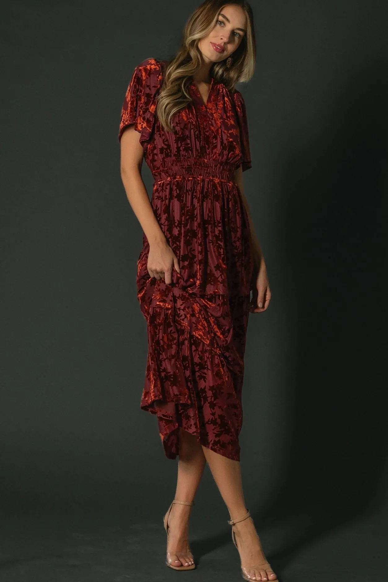 Best Baltic Born Bronwyn Velvet Dress | Rust