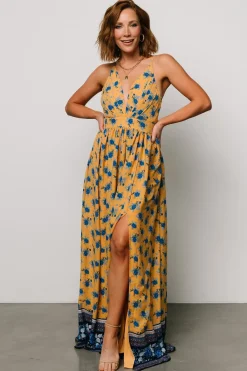 New Baltic Born Brylee Maxi Dress | Mustard + Navy Mustard+Navy