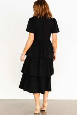 New Baltic Born Cadenza Tiered Maxi Dress | Black