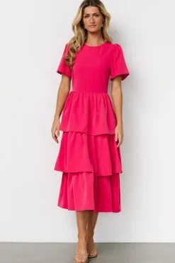 Online Baltic Born Cadenza Tiered Maxi Dress | Deep Pink DeepPink