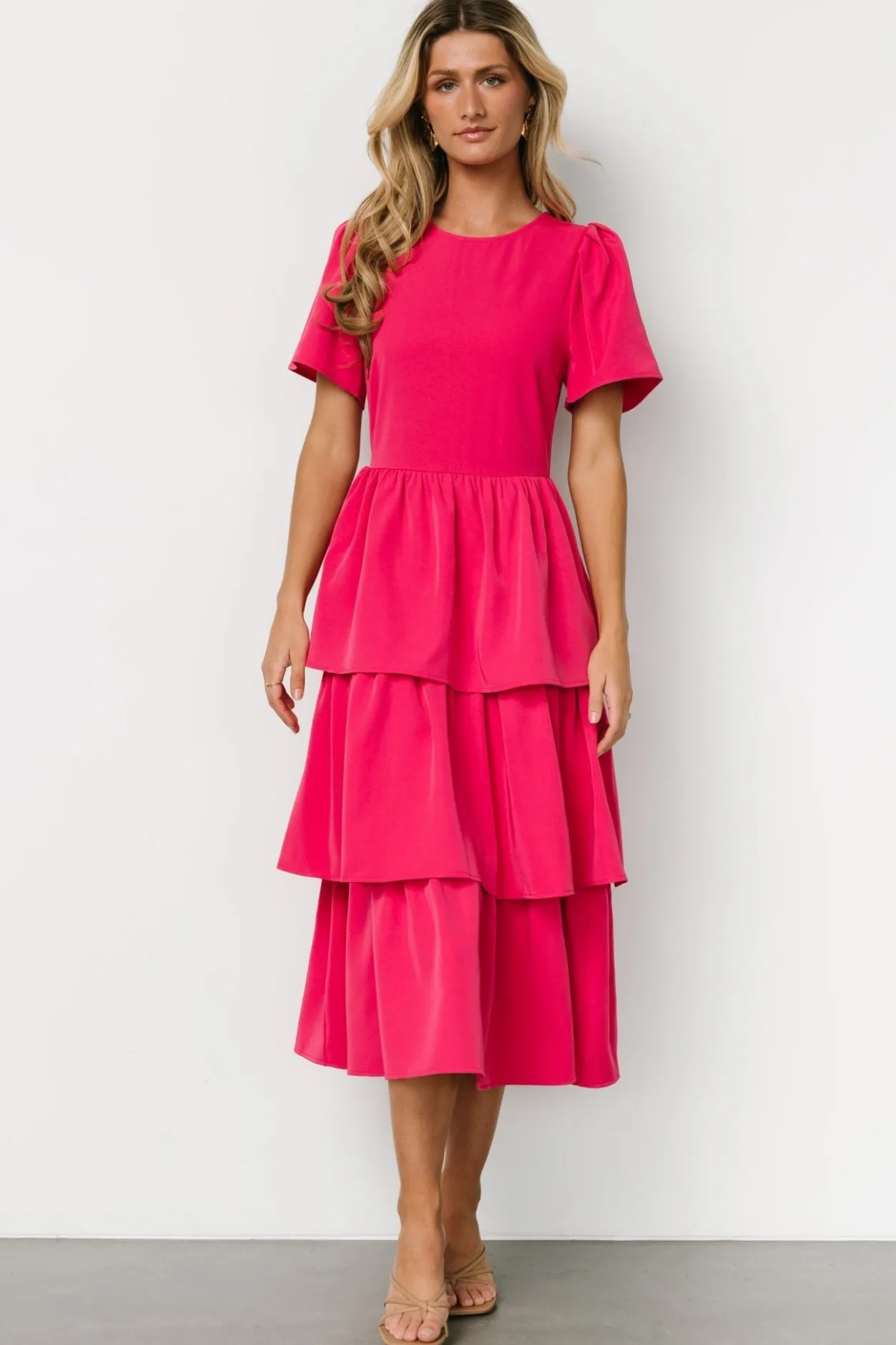 Online Baltic Born Cadenza Tiered Maxi Dress | Deep Pink DeepPink