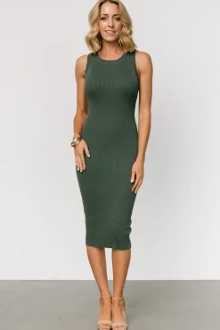 Clearance Baltic Born Caitlyn Ribbed Tank Dress | Winter Green WinterGreen