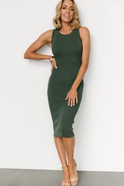 Clearance Baltic Born Caitlyn Ribbed Tank Dress | Winter Green WinterGreen