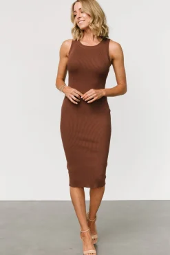 Hot Baltic Born Caitlyn Ribbed Tank Dress | Brown