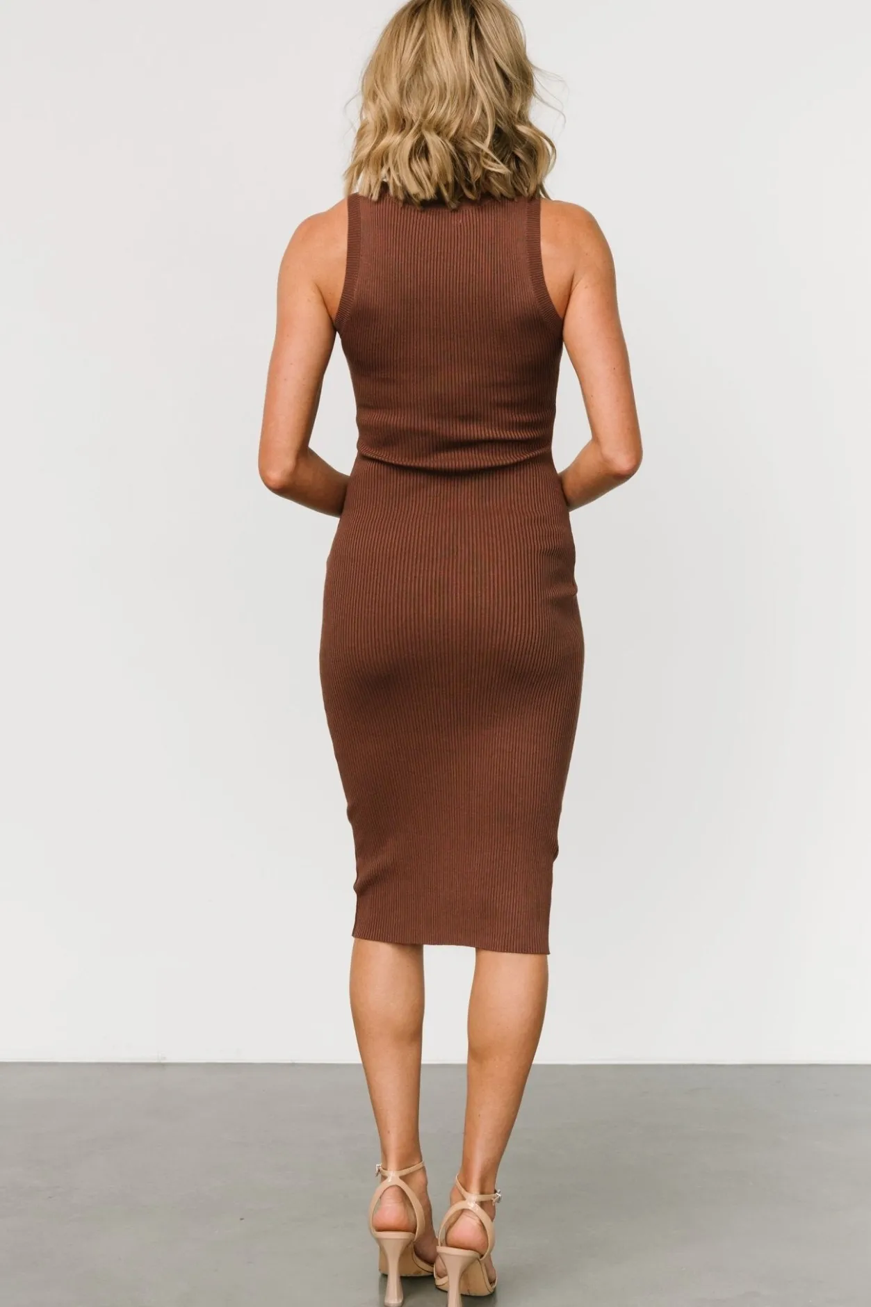 Hot Baltic Born Caitlyn Ribbed Tank Dress | Brown