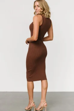 Hot Baltic Born Caitlyn Ribbed Tank Dress | Brown