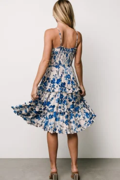 Discount Baltic Born Calina Midi Dress | Ivory + Blue Floral Ivory+BlueFloral