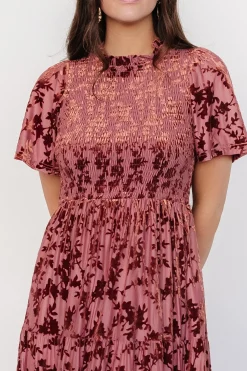 Clearance Baltic Born Callen Smocked Velvet Dress | Dusty Clove DustyClove
