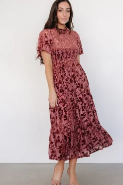 Clearance Baltic Born Callen Smocked Velvet Dress | Dusty Clove DustyClove