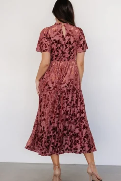 Clearance Baltic Born Callen Smocked Velvet Dress | Dusty Clove DustyClove