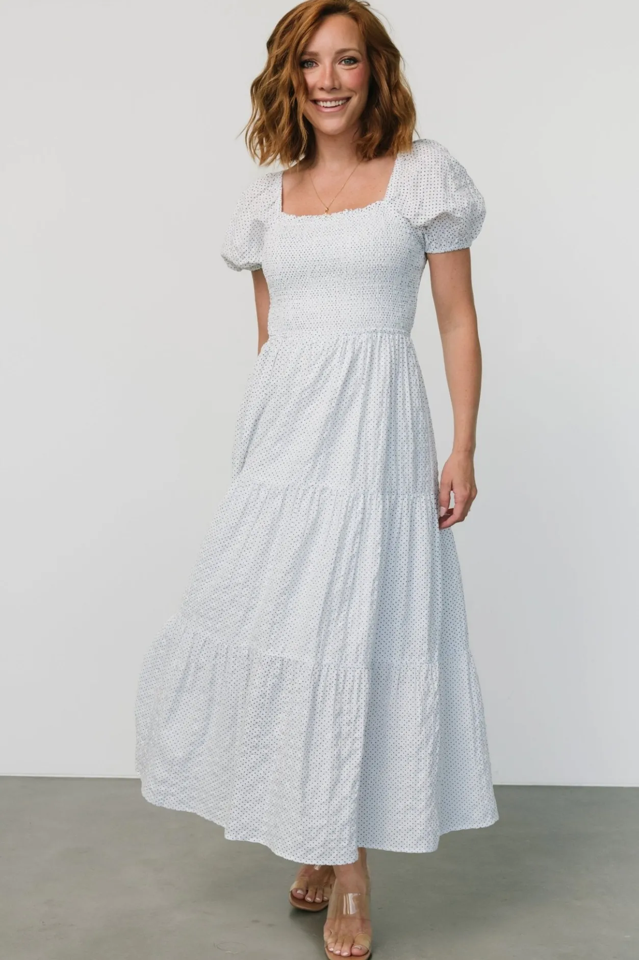 Sale Baltic Born Calliope Smocked Maxi Dress | White Print WhitePrint