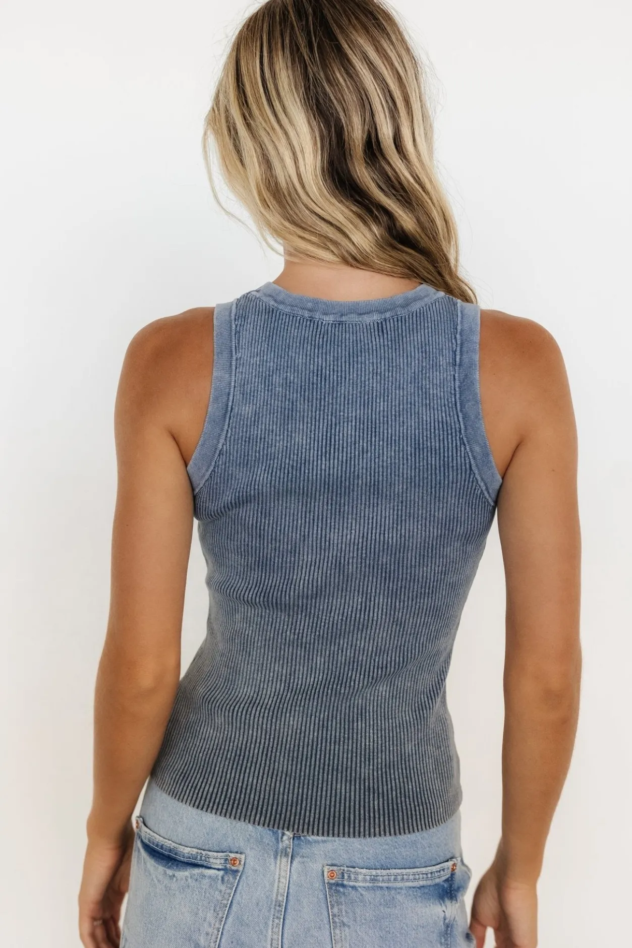 Best Baltic Born Cameron Knit Tank Top | Washed Blue WashedBlue