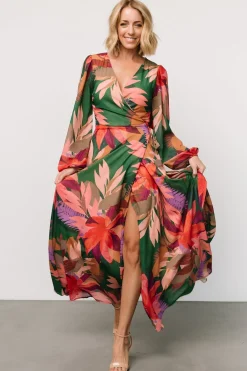 Clearance Baltic Born Camilla Wrap Maxi Dress | Green Multi GreenMulti