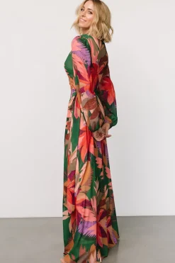 Clearance Baltic Born Camilla Wrap Maxi Dress | Green Multi GreenMulti