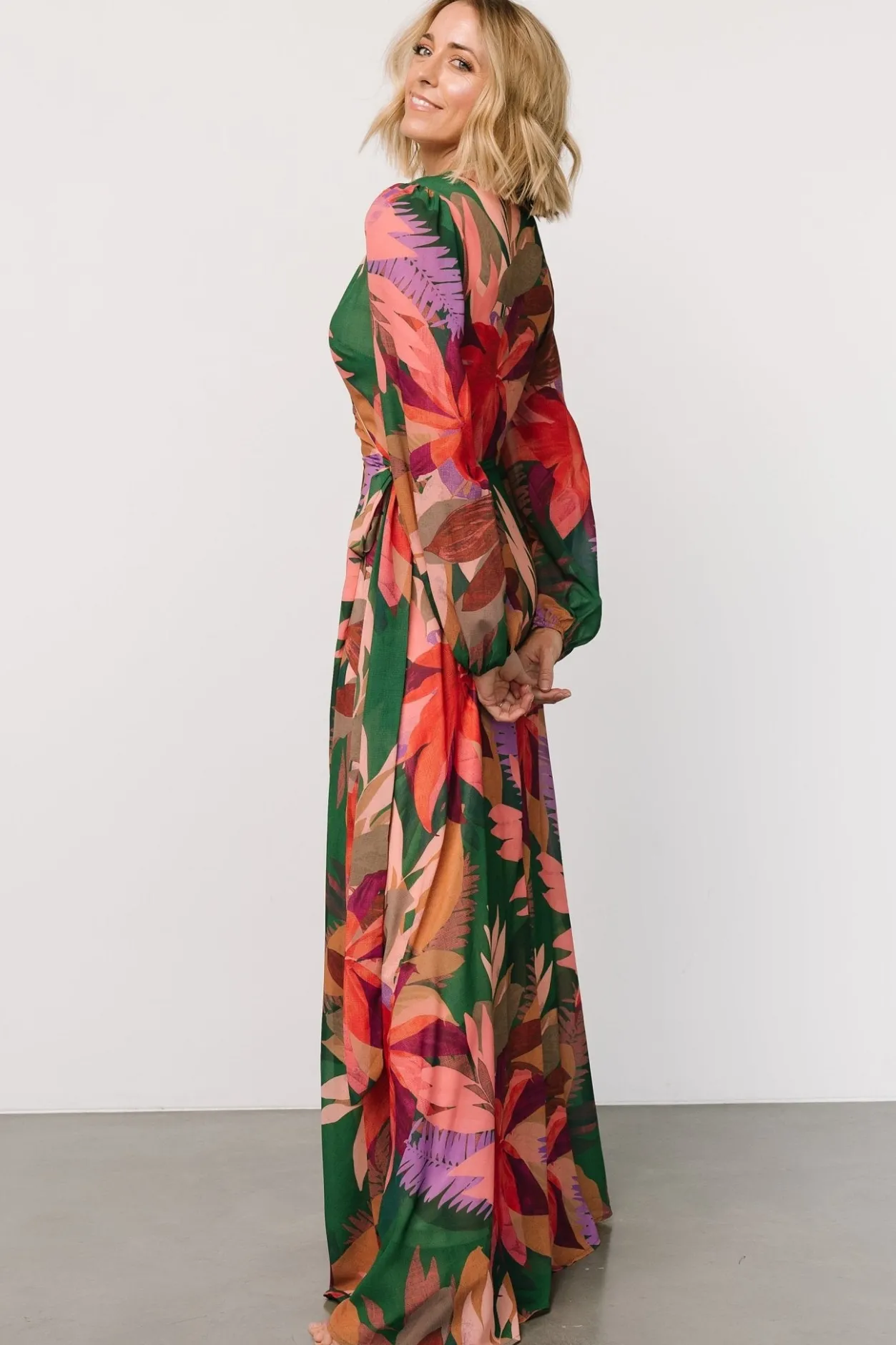 Clearance Baltic Born Camilla Wrap Maxi Dress | Green Multi GreenMulti
