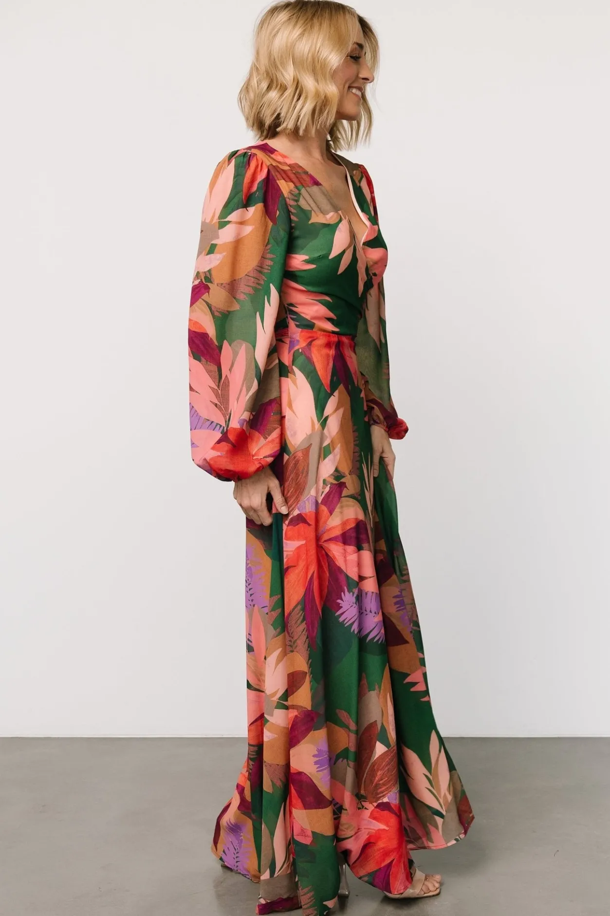 Clearance Baltic Born Camilla Wrap Maxi Dress | Green Multi GreenMulti