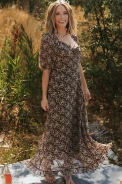 Online Baltic Born Camryn Maxi Dress | Brown Floral BrownFloral