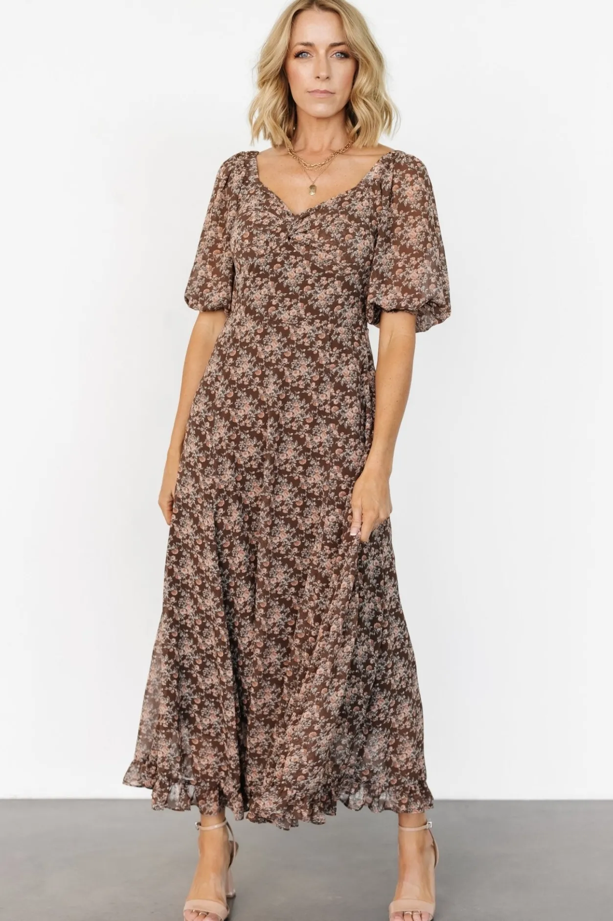 Online Baltic Born Camryn Maxi Dress | Brown Floral BrownFloral