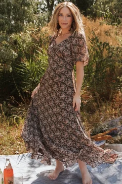Online Baltic Born Camryn Maxi Dress | Brown Floral BrownFloral