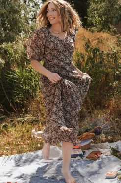 Online Baltic Born Camryn Maxi Dress | Brown Floral BrownFloral