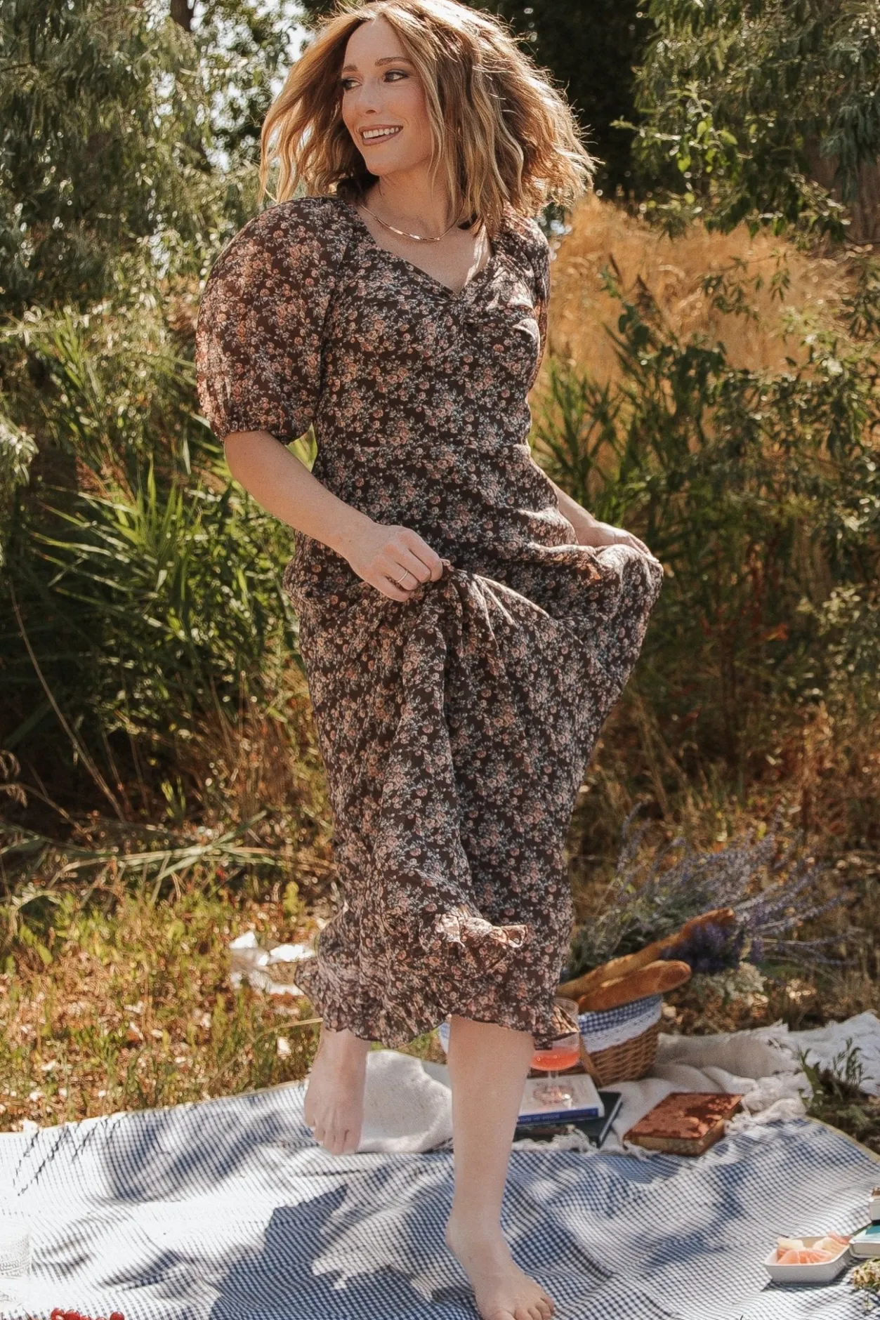 Online Baltic Born Camryn Maxi Dress | Brown Floral BrownFloral